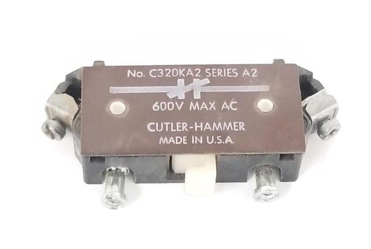 Used CUTLER-HAMMER C320KA2 SERIES A2 AUXILIARY CONTACT 600V MAX AC