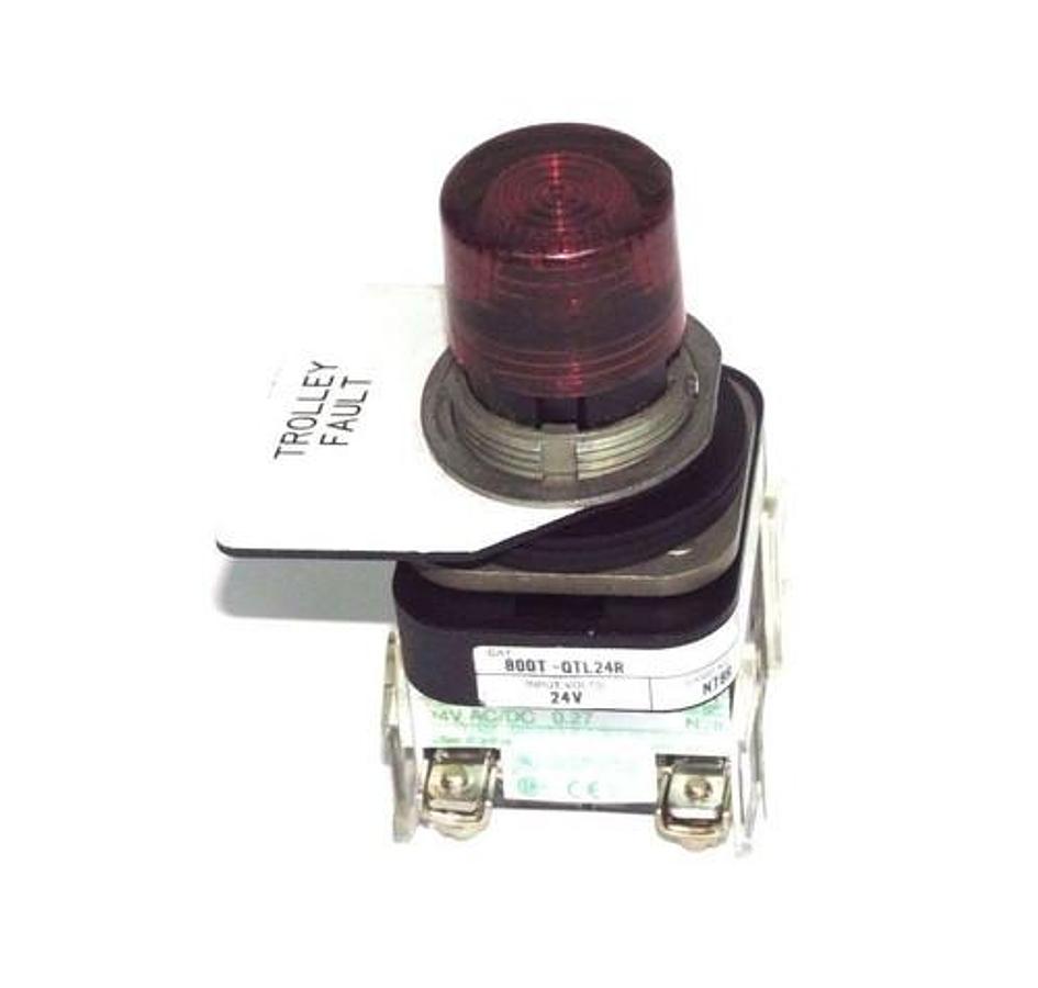 Used ALLEN BRADLEY 800T-QTL24R SER T PUSHBUTTON W/ 800T-NL24 MODULE & 800T-XA CONTACT