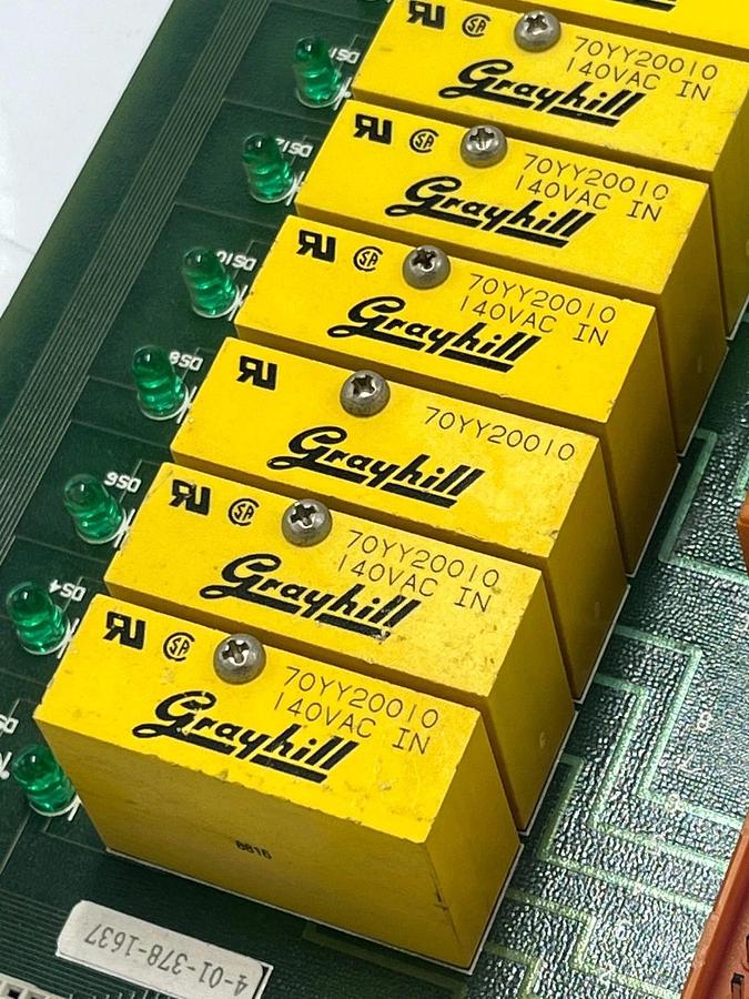 Used HONEYWELL 51401186-100 Rev A PC Board W/ 16 GRAYHILL Y0YY20010 RELAYS 140VAC