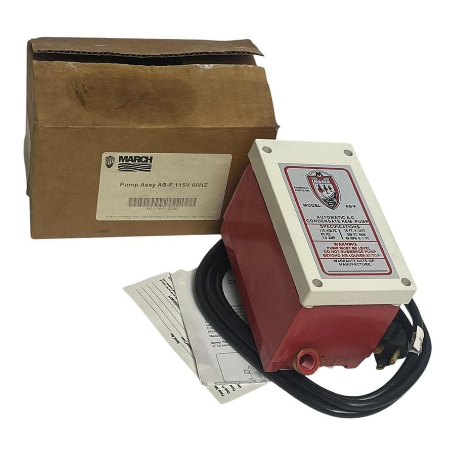 March AB-F Automatic AC Condensate Removal Pump 115V 60Hz 1.0A 65GPH NEW