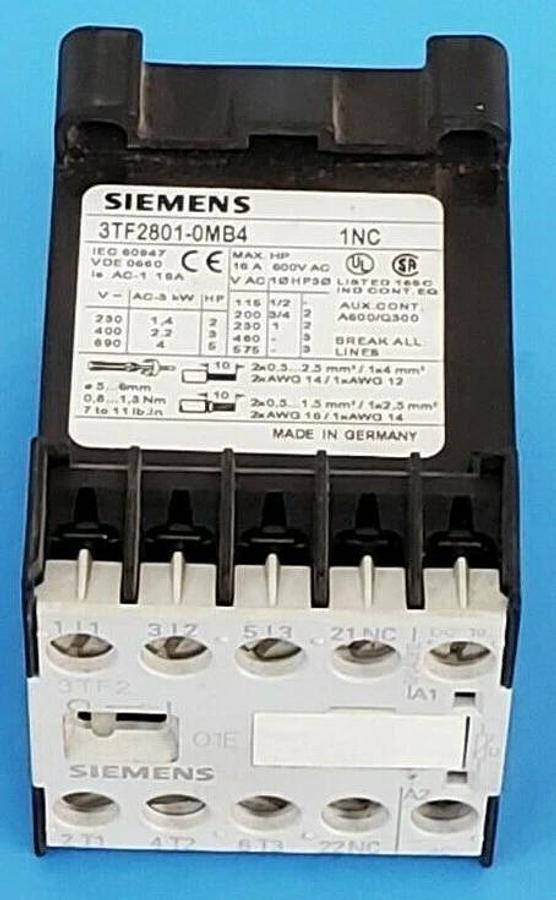 Used SIEMENS 3TF2801-0MB4 CONTACTOR 3TF28010MB4