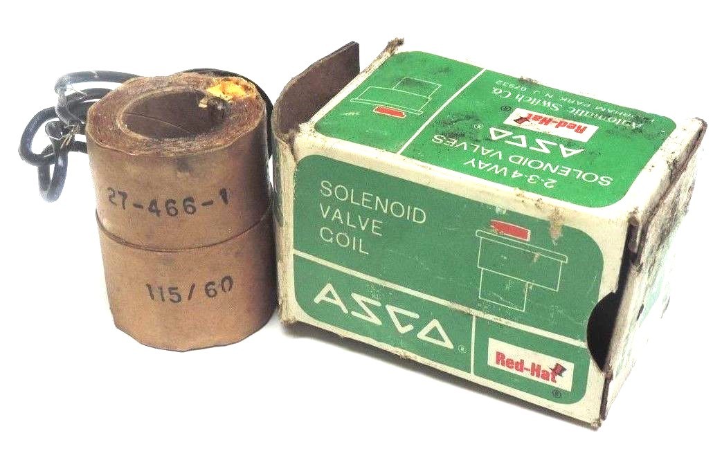 Used NIB ASCO 27-466-1 SOLENOID VALVE COIL 115/60, 274661