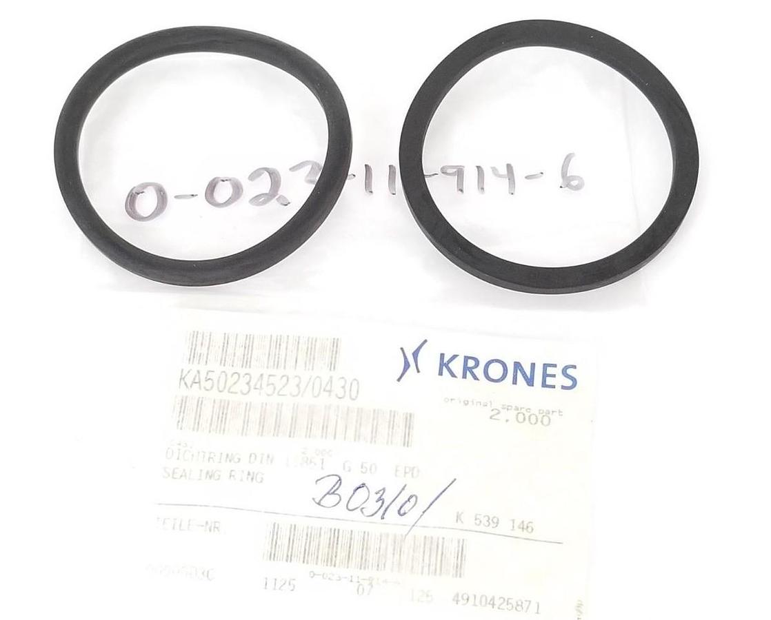 Used LOT OF 2 NEW KRONES 0-023-11-914-6 DIN 11851 G 50 EPD SEALING RINGS 0023119146