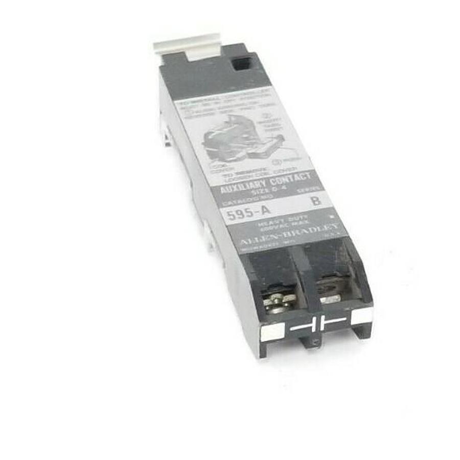 Used ALLEN BRADLEY 595-A AUXILIARY CONTACT 595A, SER. B, (MISSING SCREW)