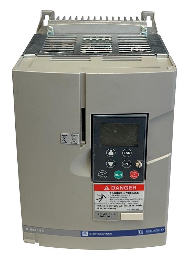 Used For Parts TELEMECANIQUE ATV58HU41M2Z Altivar 58 DRIVE 2.2kW/3HP 208-230V 50/60Hz