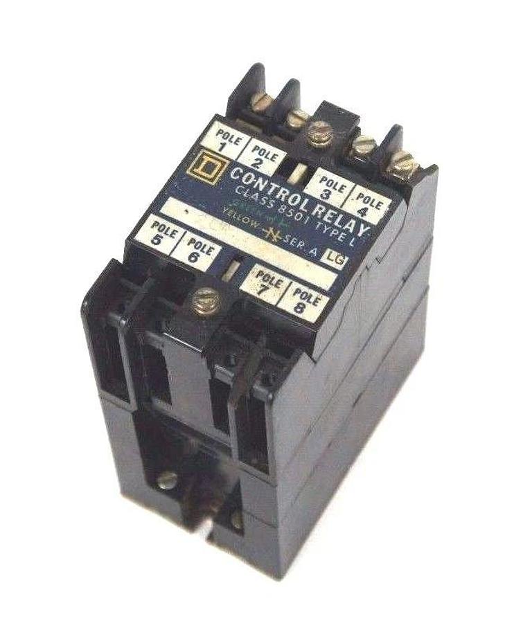 Used SQUARE D 8501 L0-40 CONTROL RELAY TYPE L0-40 W/ 31111-400-44 COIL 110-120V