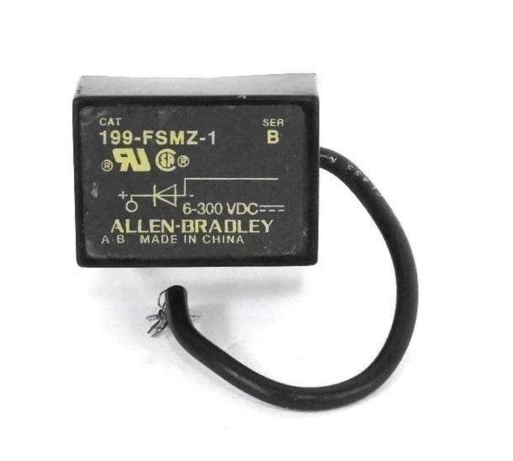 Used ALLEN BRADLEY 199-FSMZ-1 INDUSTRIAL RELAY DIODE SURGE SUPPRESSOR SER. B