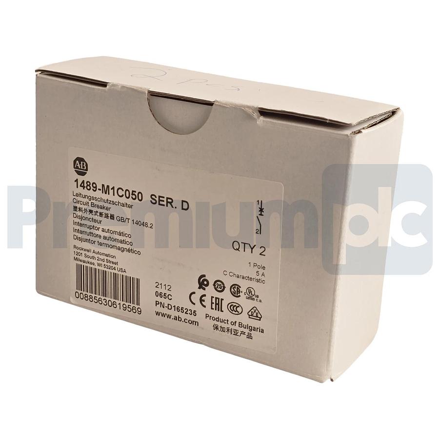 Box of 2 Allen-Bradley 1489-M1C050 /D Circuit Breaker, 1 Pole, 5A, C-Curve NSMP 885630619569