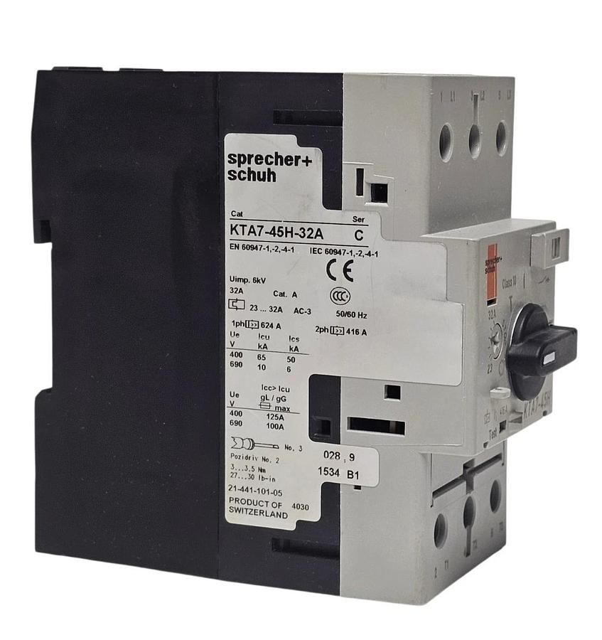 NEW SPRECHER+SCHUH KTA7-45H-32A SER. C MOTOR STARTER MANUAL 32AMP KTA745H32A