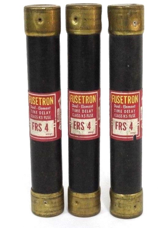Used LOT OF 3 COOPER BUSSMANN FRS4 CLASS K5 FUSES FRS-4