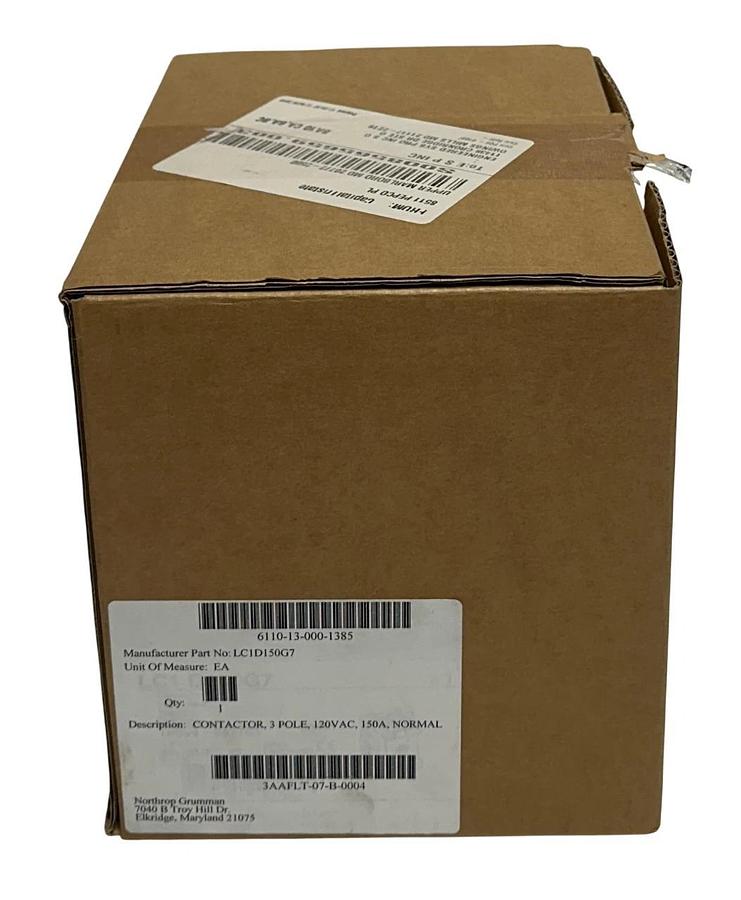 SCHNEIDER ELECTRIC LC1D150G7 TySys CONTACTOR 150A 3-POLE 120VAC 3NO NSMP