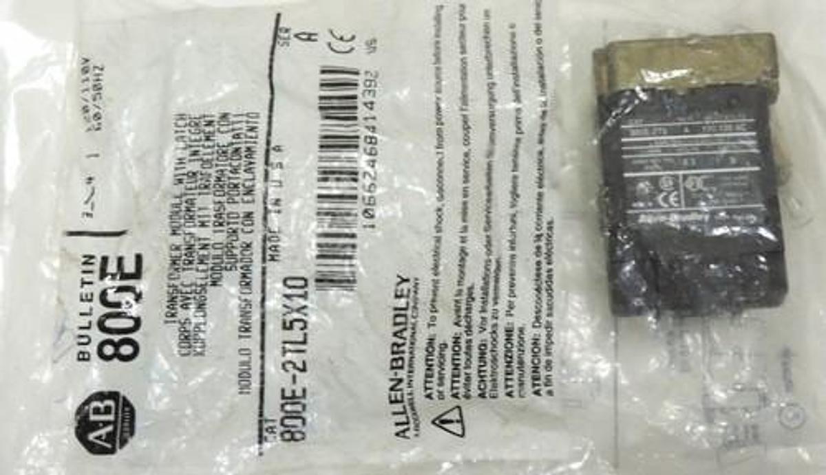 NEW ALLEN BRADLEY 800E-2TL5X10 TRANSFORMER MODULE WITH LATCH 800E2TL5X10 SER. A