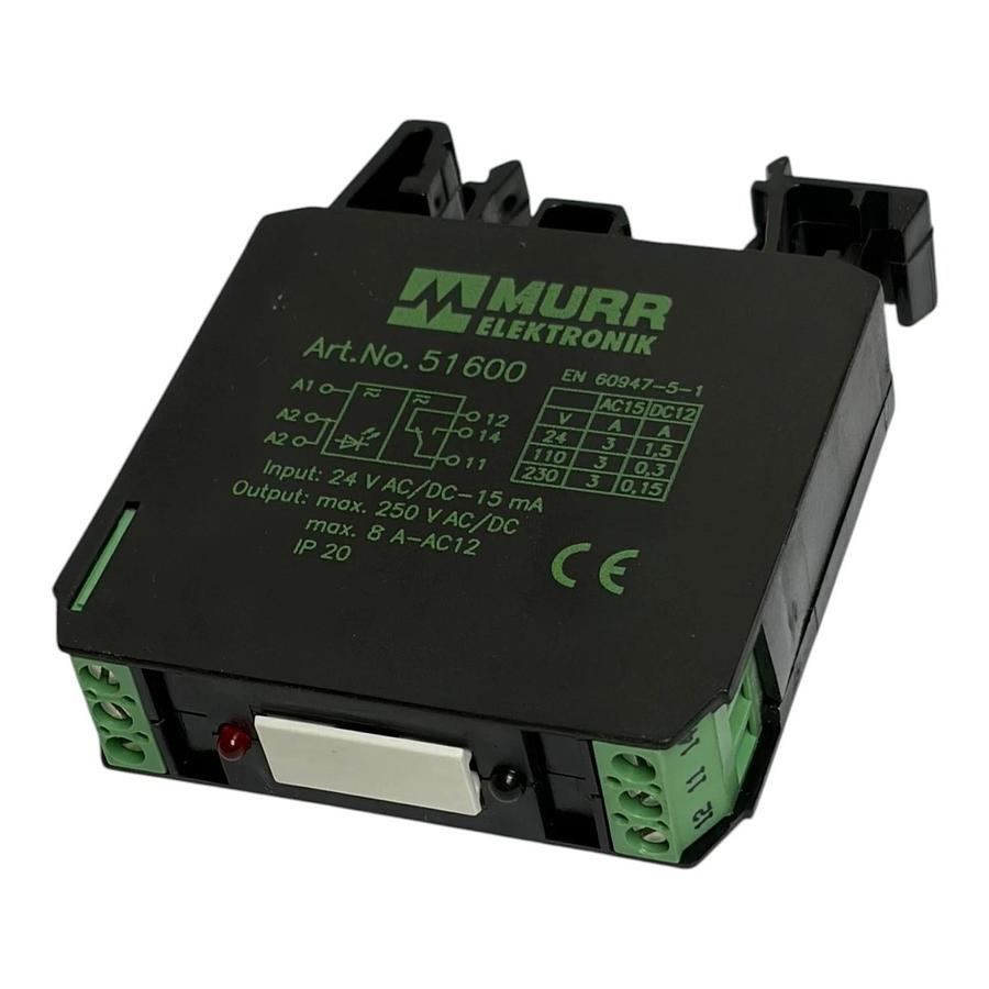 Murrelektronik 51600 Interface Relay Module 24V AC/DC 8A 250V DIN Rail - NSNP