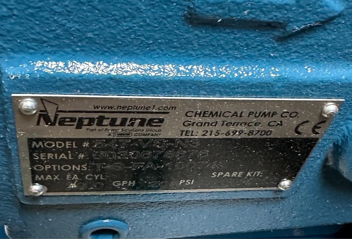 Used NEW NEPTUNE 547-VS-N3 / 547-VS-N3-T-S-FA-100742 HYDRAULIC PUMP W/ OPTIONS NSMP