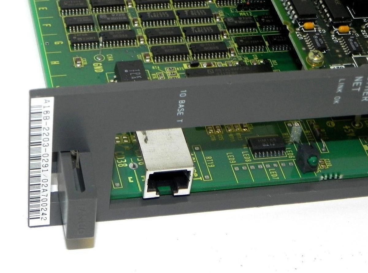 Used FANUC A16B-2203-0291/02A ETHERNET PC BOARD A16B-2203-0291 W/ 44A731604-G01