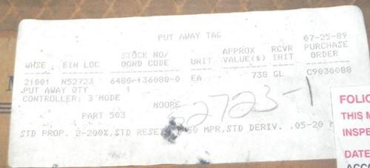 Used NIB MOORE 503 NULLMATIC CONTROLLER B/M 14581-30S9JF