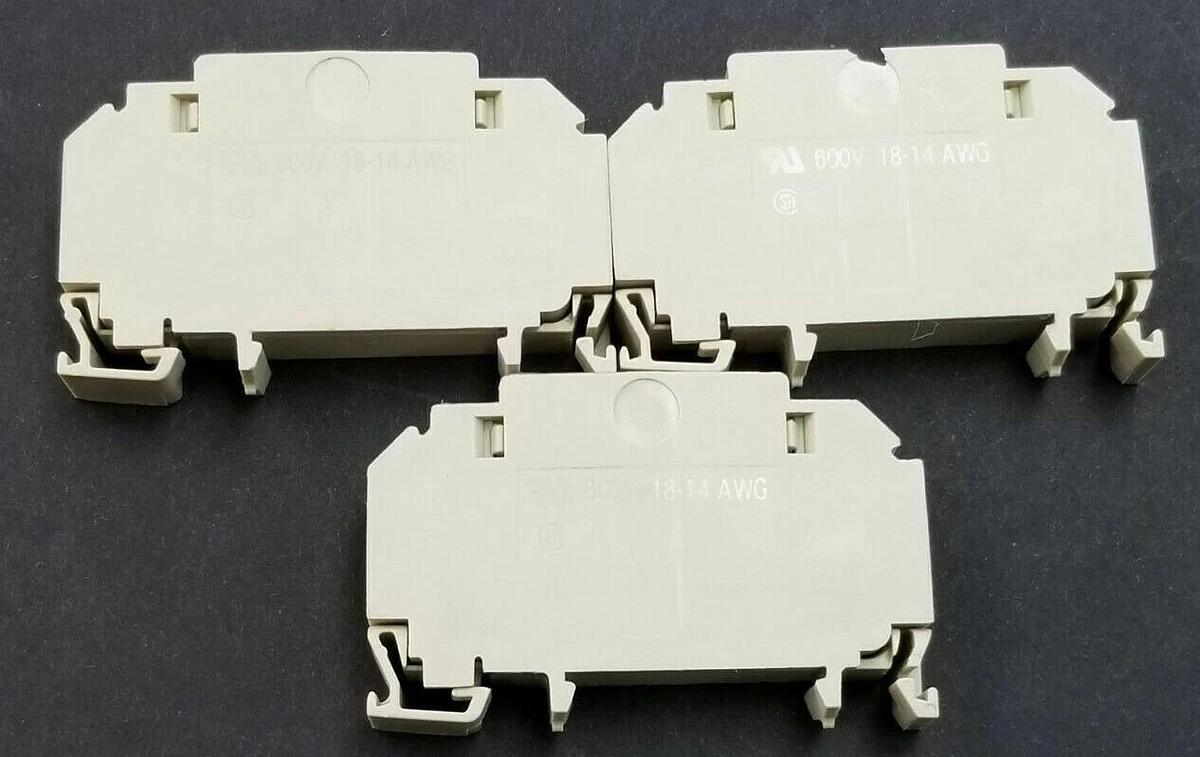 Used LOT OF 3 SIEMENS 8WA1-011-1SF12 TERMINAL BLOCKS 1.5mm2 6,3A IEC 800V 18-14AWG