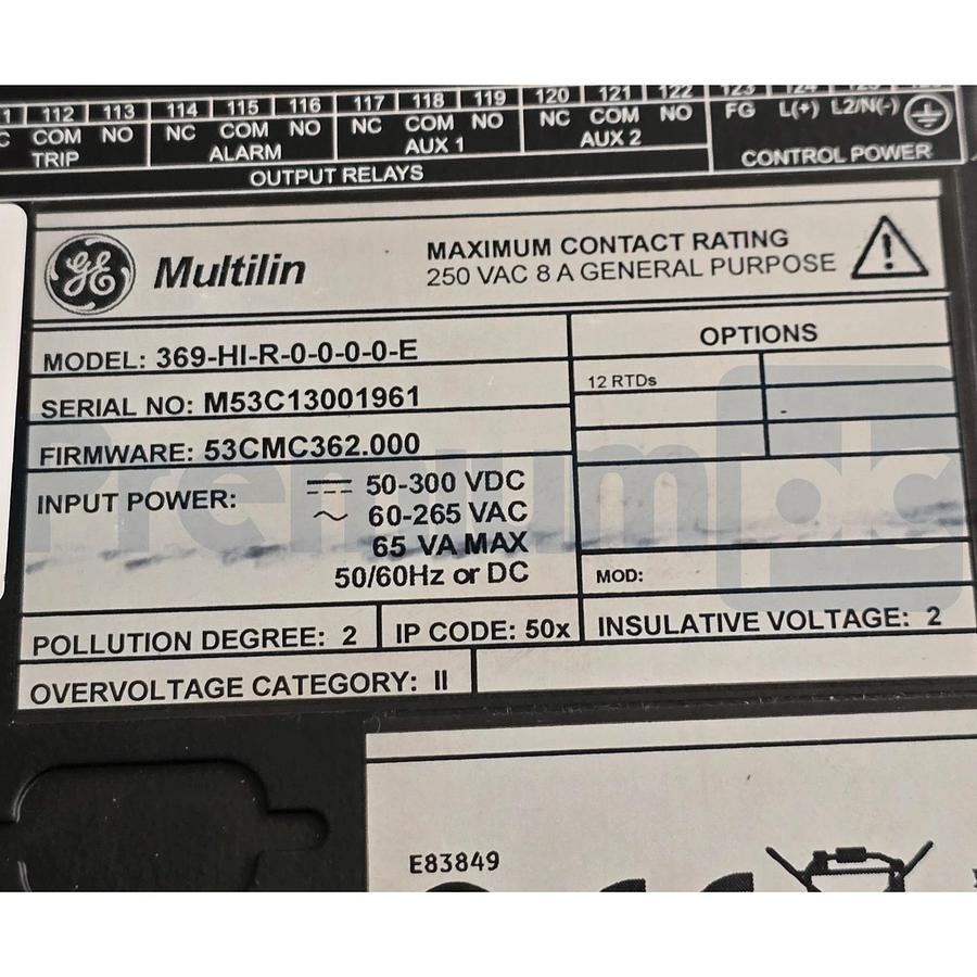 Refurbished GE Multilin 369 Legacy Motor Management Relay Protection 369-HI-R-0-0-0-0-E REP.