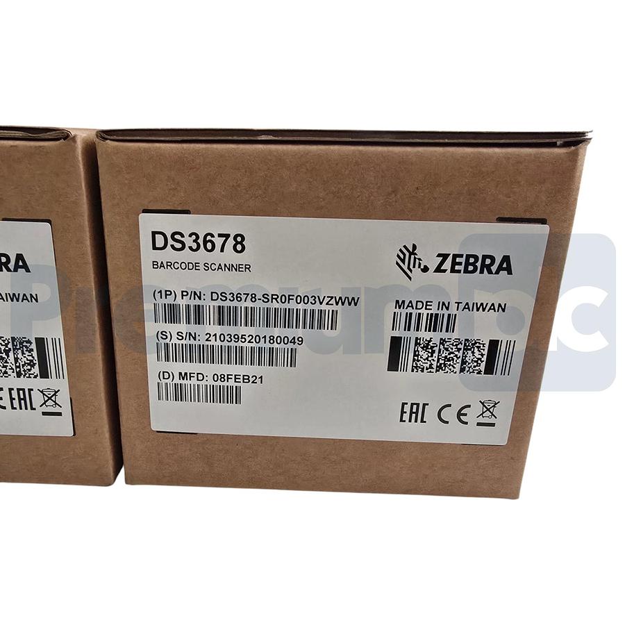 Used Zebra DS3678-SR3U4210SFW DS3678-SR Barcode Scanner USB Kit w/Cradle, Cables, PSU