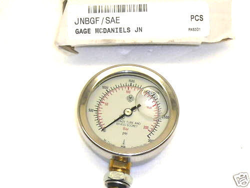 NIB MCDANIEL CONTROLS INC. CODE JNB, AB51205 PSI GAUGE