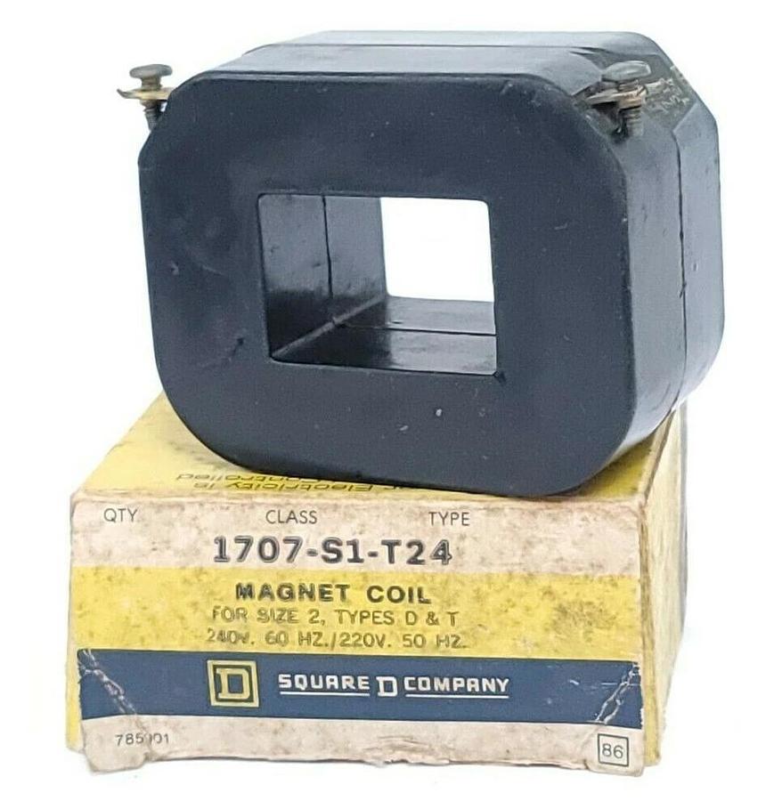 Used SQUARE D 1707-S1-T24 MAGNET COIL 240-220V 60-50HZ, 1707S1T24