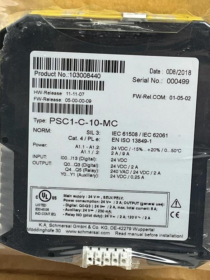 Schmersal PSC1-C-10-MC Compact Programmable Safety Controller 103008440 NSMP