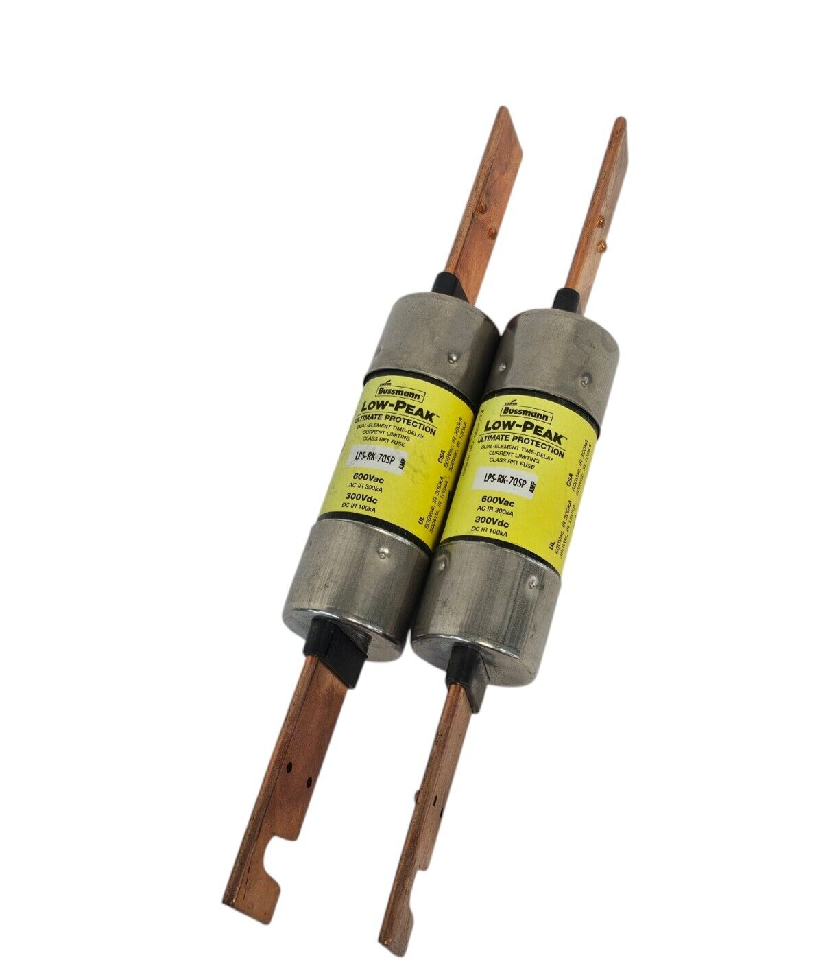 Used LOT OF 2 NEW COOPER BUSSMANN LPS-RK-70SP LOW-PEAK FUSES LPSRK70SP