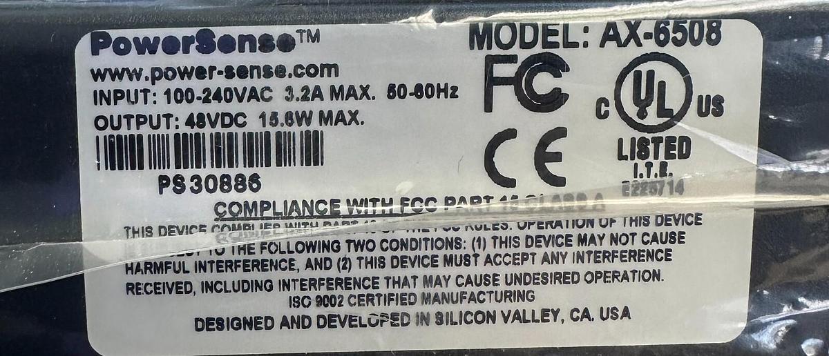 Used NEW BELDEN AX-6508 / AX6508 PowerSense 6000 SERIES ETHERNET HUB 3-SLOT 8-PORT