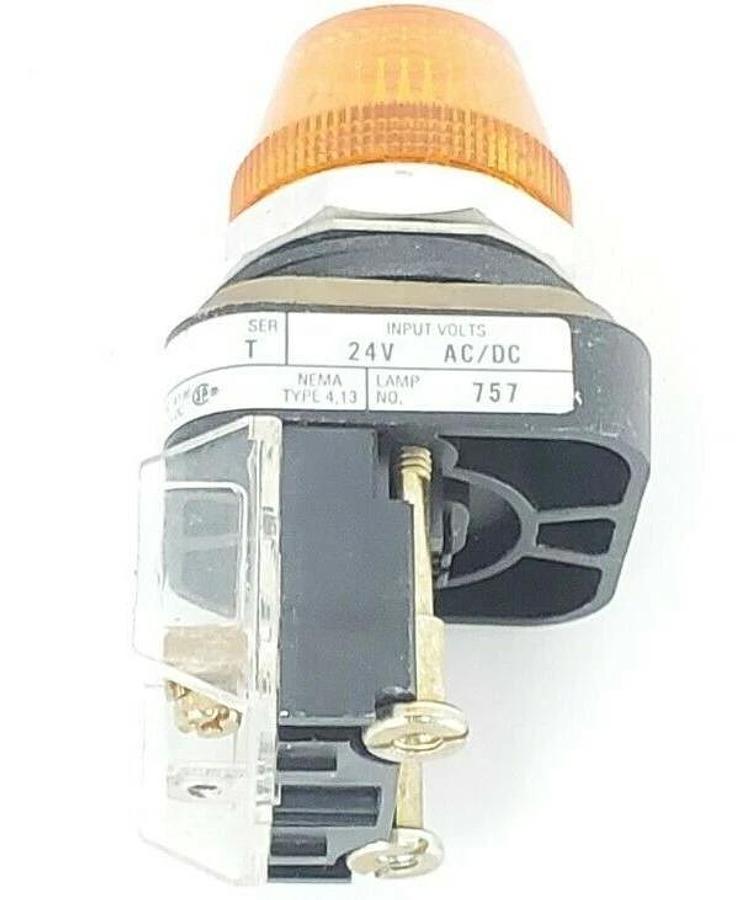 Used ALLEN BRADLEY 800T-Q24 PILOT LIGHT SER. T 24V, AMBER 800TQ24