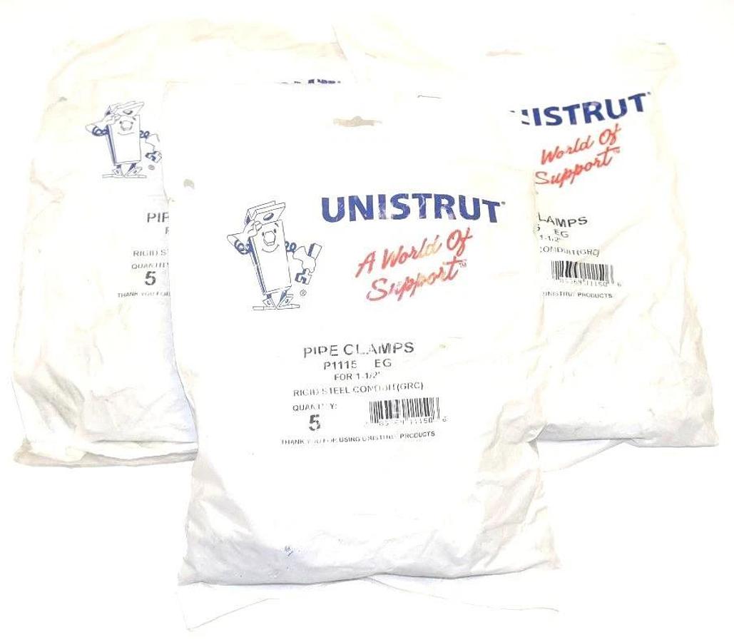 Used NEW UNISTRUT P1115 PIPE CLAMPS FOR 1-1/2'' RIGID STEEL CONDUIT (GRC) QTY: 15