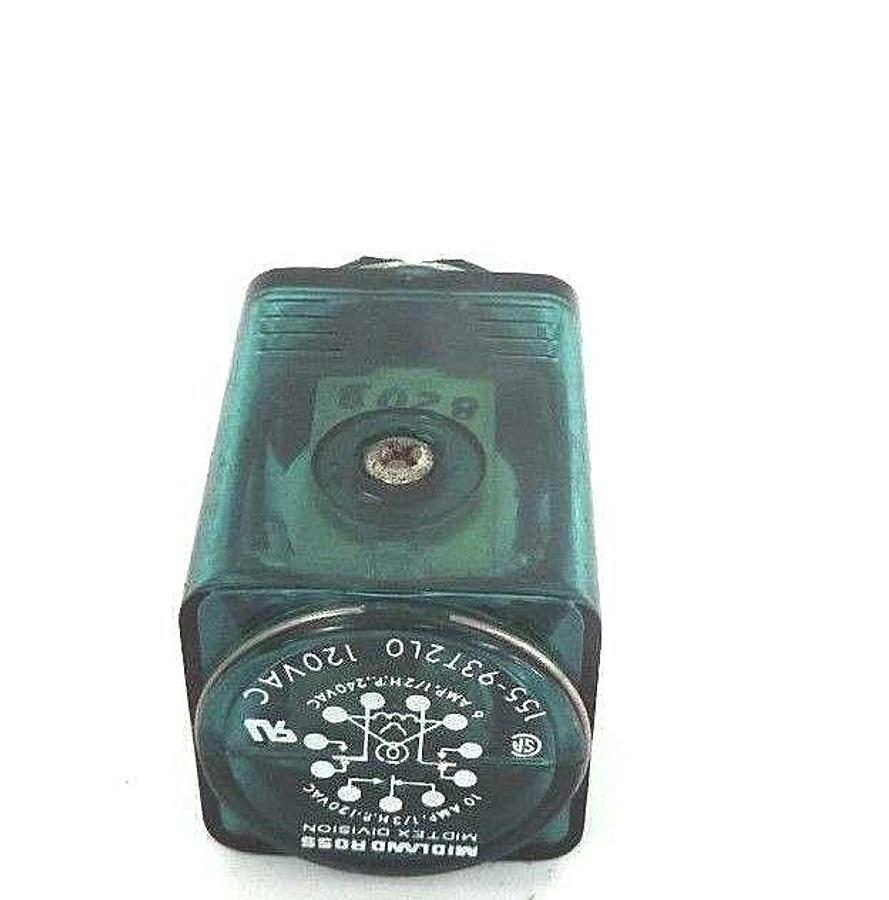 Used MIDLAND ROSS MIDTEX 155-93T2L0 RELAY 15593T2L0, 120VAC