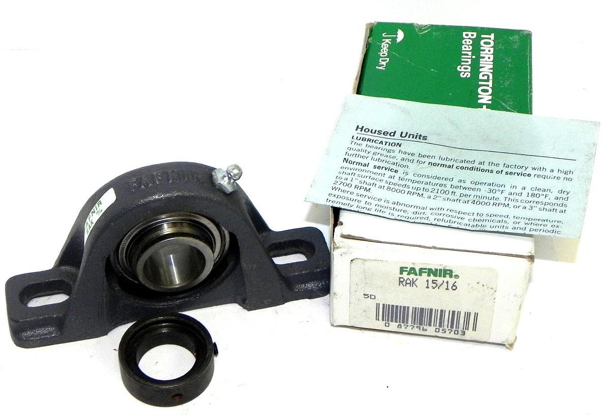 Used NIB FAFNIR RAK 15/16 2 BOLT PILLOW BLOCK RAK1516