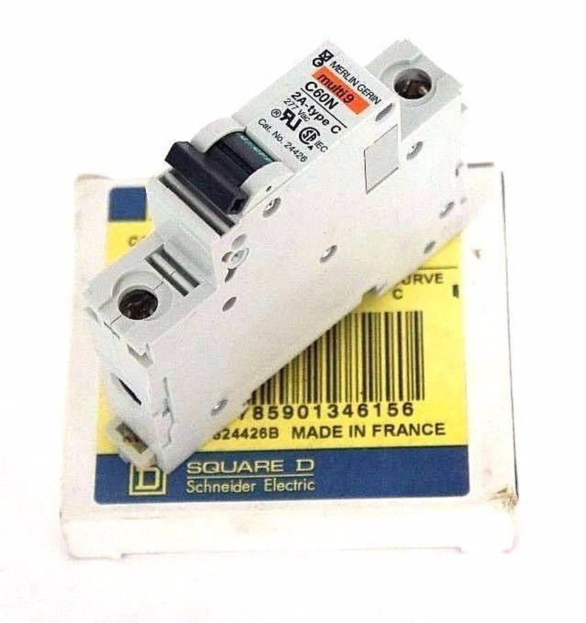 NIB SQUARE D MG24426 SUPPLEMENTARY PROTECTOR 34615 C60N 277V, 2AMP, TRIP CURVE C