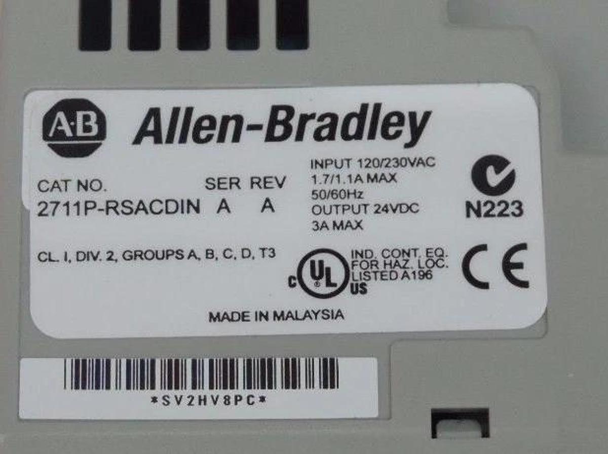 Used ALLEN BRADLEY 2711P-RSACDIN POWER SUPPLY SER A REV A 24VDC 2711PRSACDIN