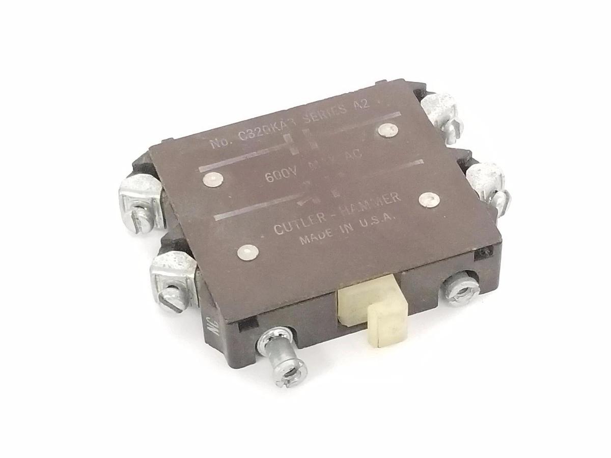 Used CUTLER-HAMMER C320KA3 AUXILIARY CONTACT 1NO/1NC 600VAC SER. A2