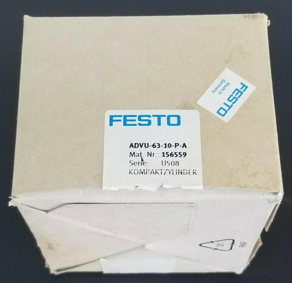 Used NIB FESTO ADVU-63-10-P-A COMPACT CYLINDER MAT. NR. 156559 SERIE: U508