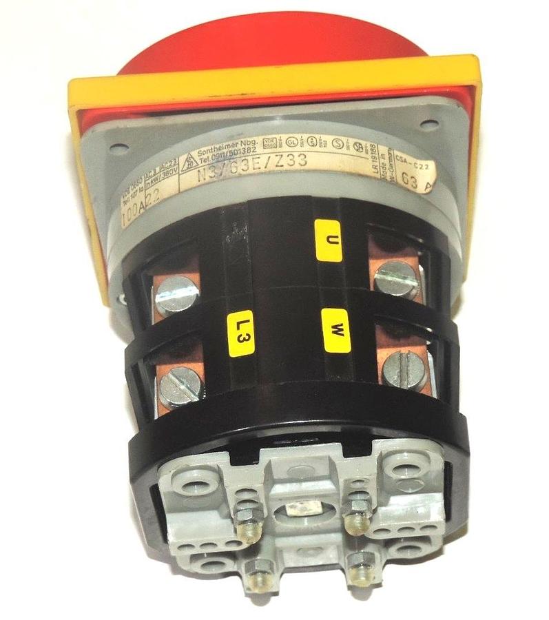 Used SONTHEIMER NBG. N3/63E/Z33 MAIN / EMERGENCY STOP SWITCH 100A22 , 63A , N363EZ33