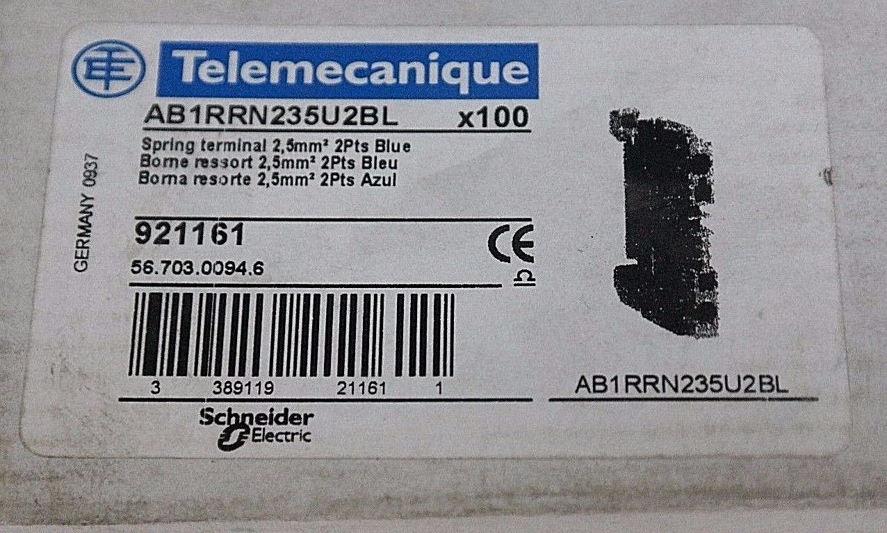Used LOT OF 79 NEW TELEMECANIQUE AB1RRN235U2BL TERMINAL BLOCKS 921161, 600V, 20A