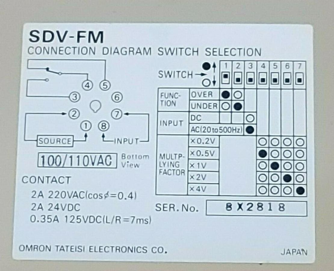 Used OMRON SDV-FM6 VOLTAGE SENSOR SDVFM6, SVD-FM