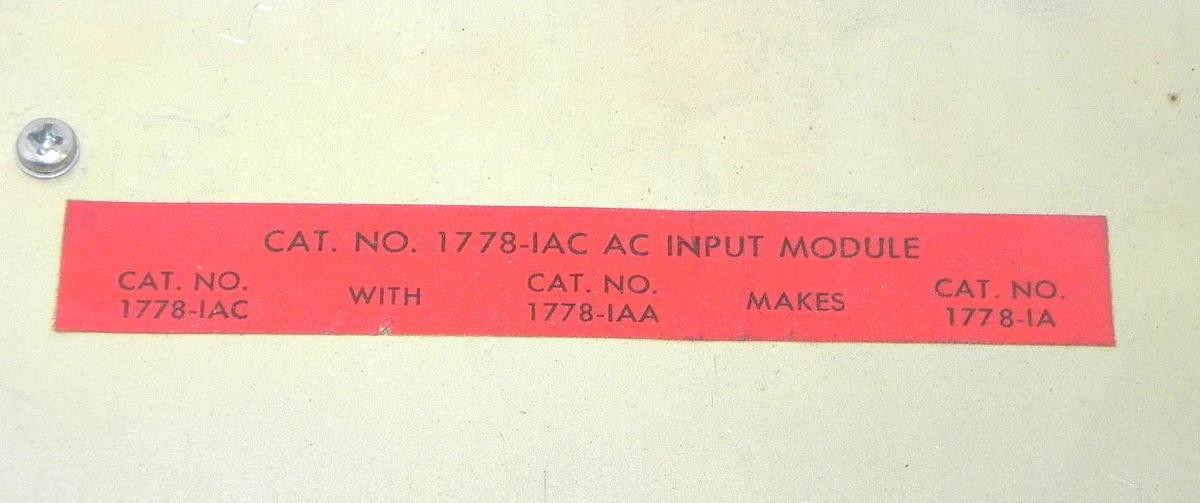 Used ALLEN BRADLEY 1778-IAC AC INPUT MODULE 1778IAC