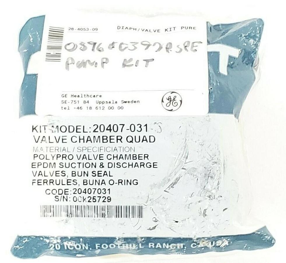 Used NEW FLOJET 20407-031 VALVE CHAMBER QUAD KIT GE HEALTHCARE 28-4053-09