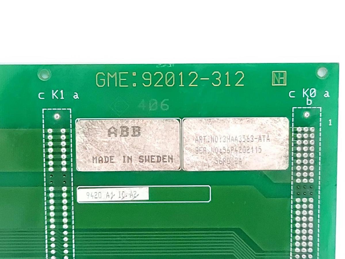 Used ABB 3HAA3563-ATA SERVO BACKPLANE 3HAA3563ATA GME: 92012-312