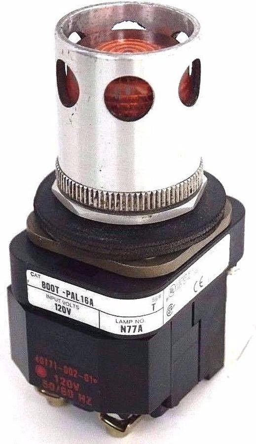 Used ALLEN BRADLEY 800T-PAL16A PUSHBUTTON 800TPAL16A SER. T 120V, 800T-XA SER. D