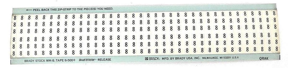 BOX OF 14 NEW BRADY WM-8 WIRE MARKER CARD WM8 NUMBER 8