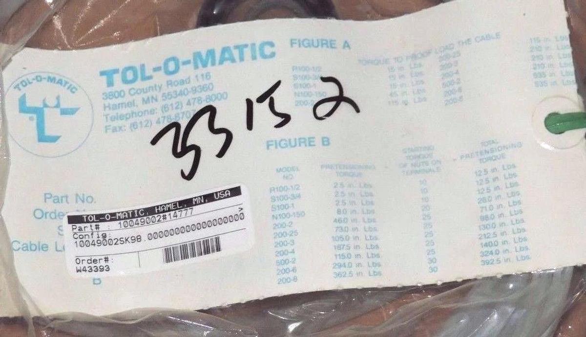 NEW TOL-O-MATIC 10049002 SK98 CYLINDER REPAIR KIT 10049002#14777 10049225