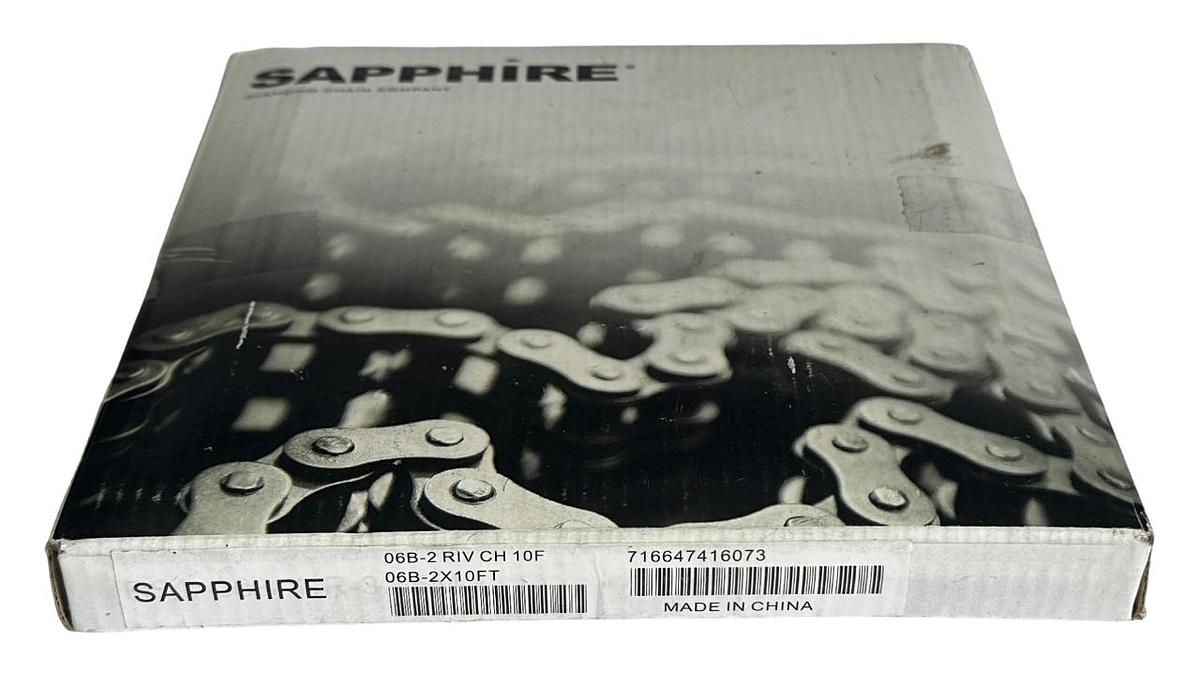 NEW DIAMOND 06B-2X10FT / 06B-2 RIV CH 10F SAPPHIRE ROLLER CHAIN 10FT RIVETED