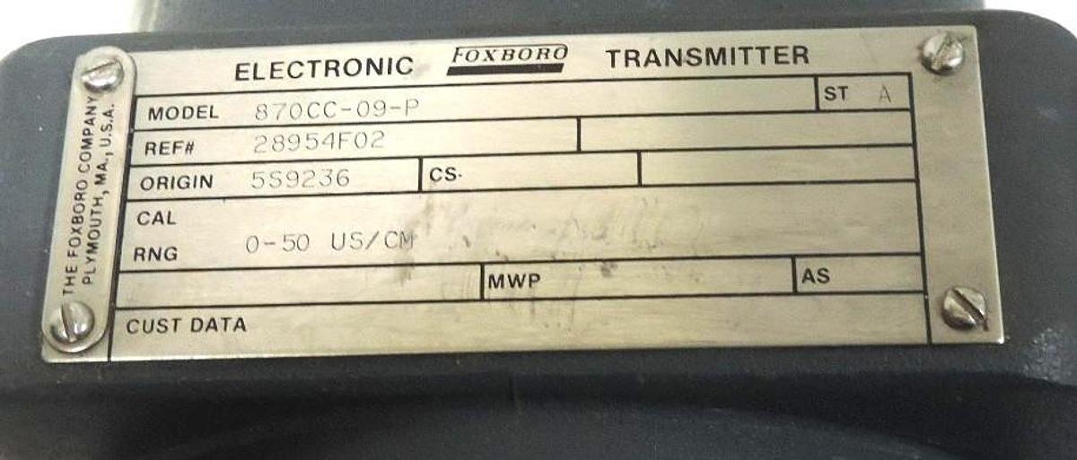 Used FOXBORO 870CC-09-P TRANSMITTER 870CC09P REF. # 28954F02 W/ B0138YM INDICATOR
