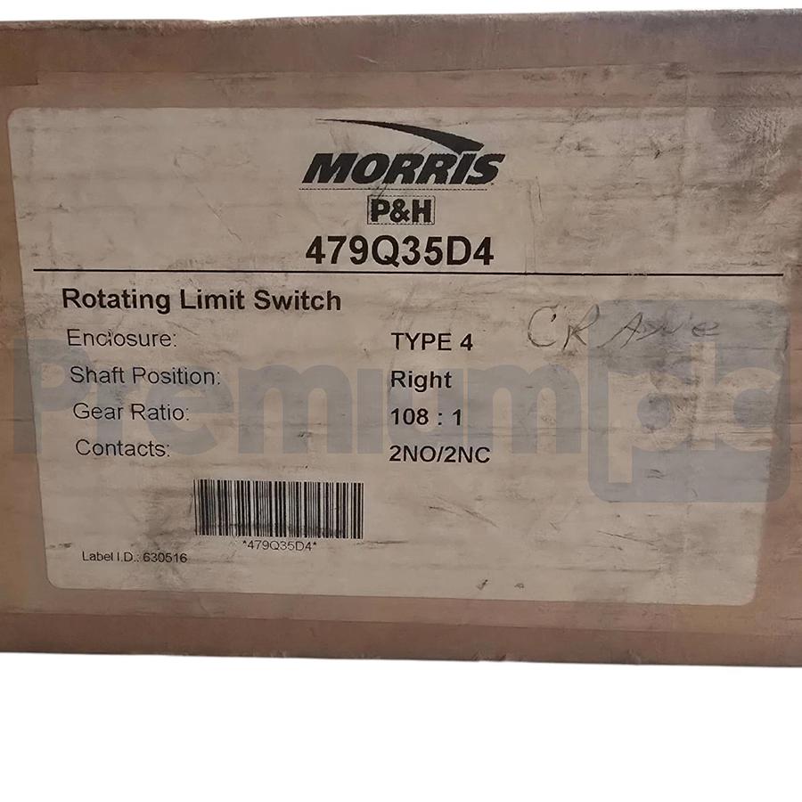 Morris P&H 479Q35D4 Rotating Limit Switch Type 4 Right 108:1 2NO/2NC NSMP