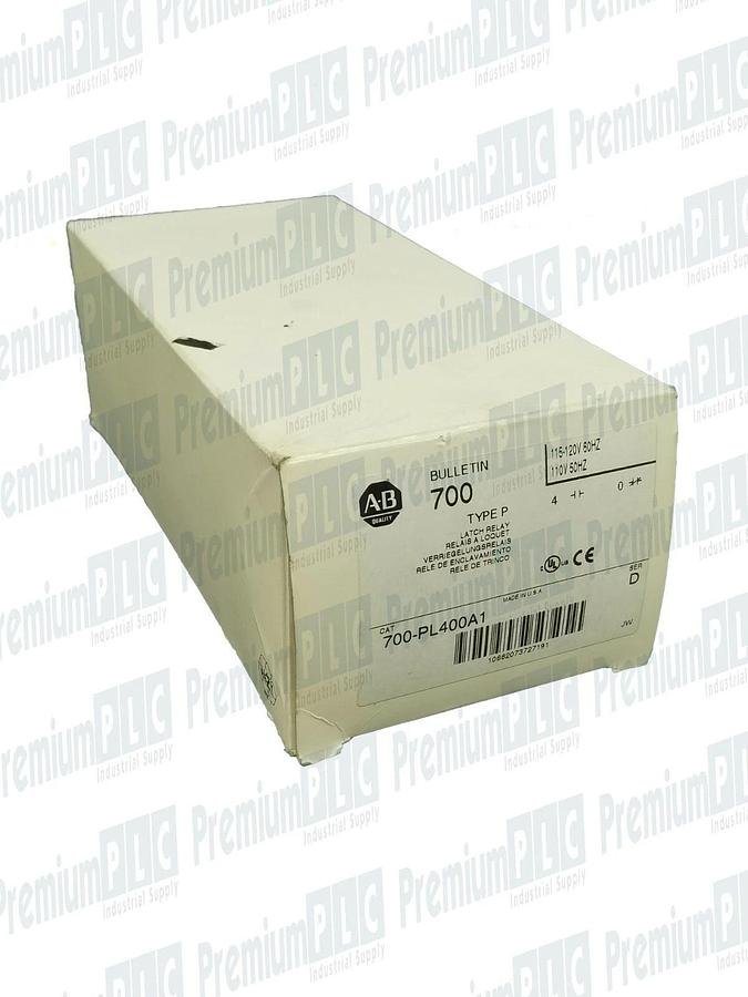 Used NIB ALLEN BRADLEY 700-PL400A1 SER. D TYPE P LATCH RELAY 110/120VAC 700PL400A1