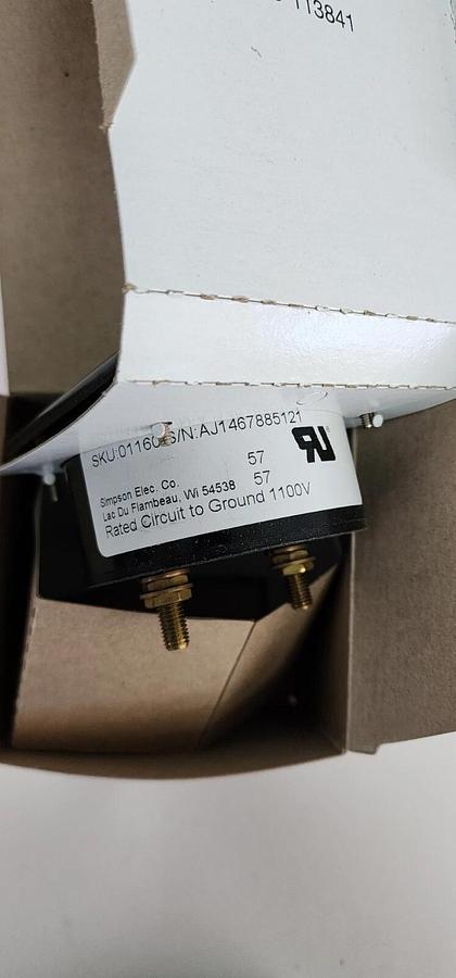 Used NIB SIMPSON TYPE: 57 TIME METER 0-5 AC AMPERS